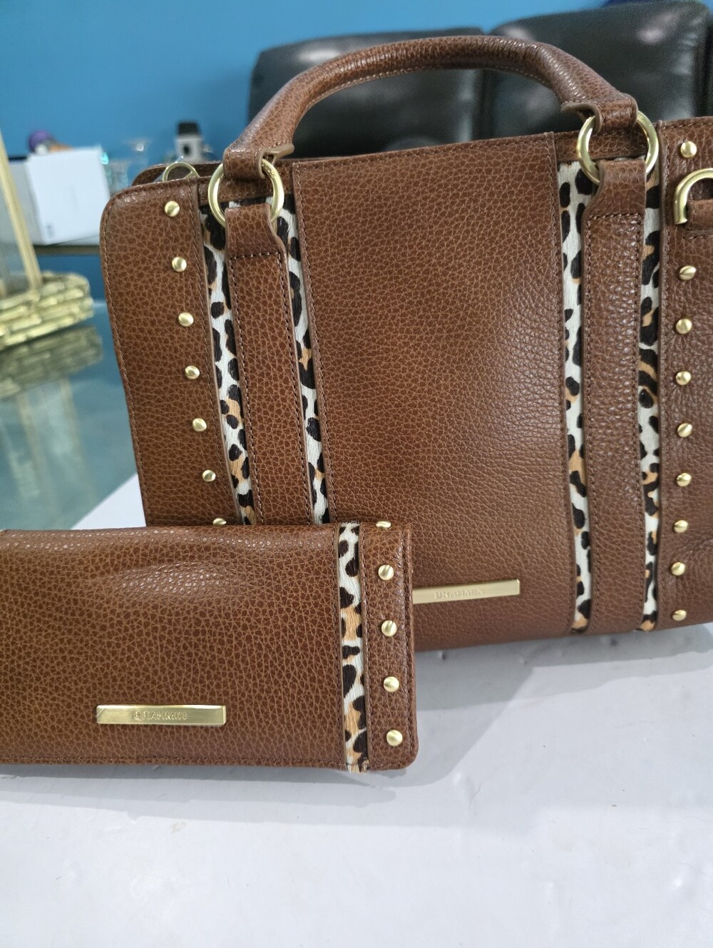 Nwt Brahmin Cami Set Leopard Accent